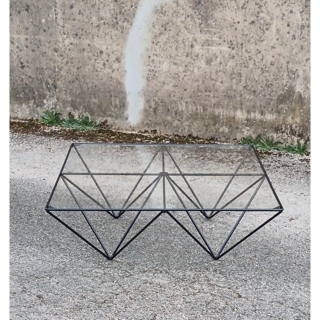 Coffee Table in Metal and Glass, 1980s For Sale - Image 12 of 12