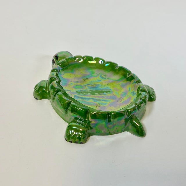 1970s Vintage Americana Folk Art Coastal Ceramic Turtle Soap Dish. For Sale - Image 6 of 11