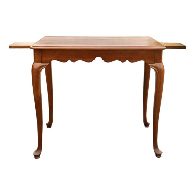 Vintage Cherry Queen Anne Style Tea Table For Sale