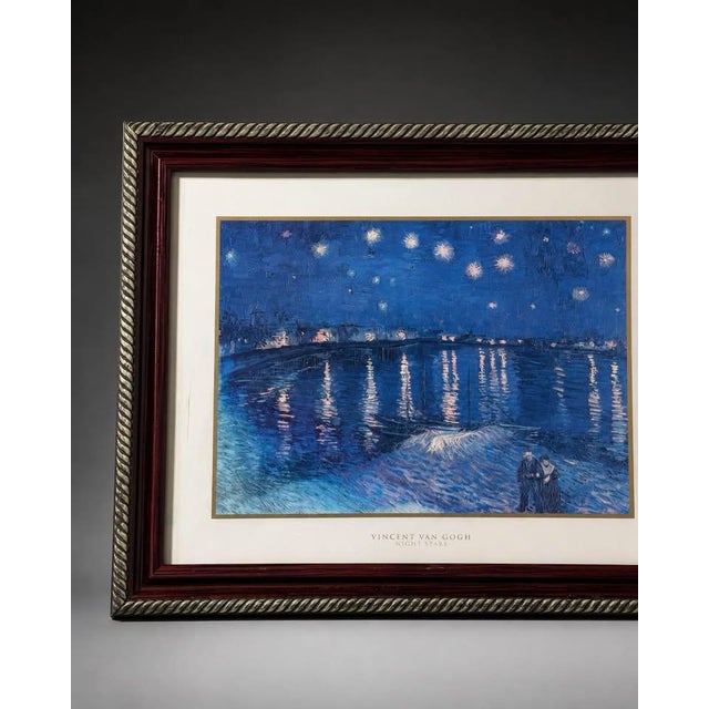 Framed Van Gogh Starry Night Over the Rhone-Style Print For Sale In Miami - Image 6 of 7