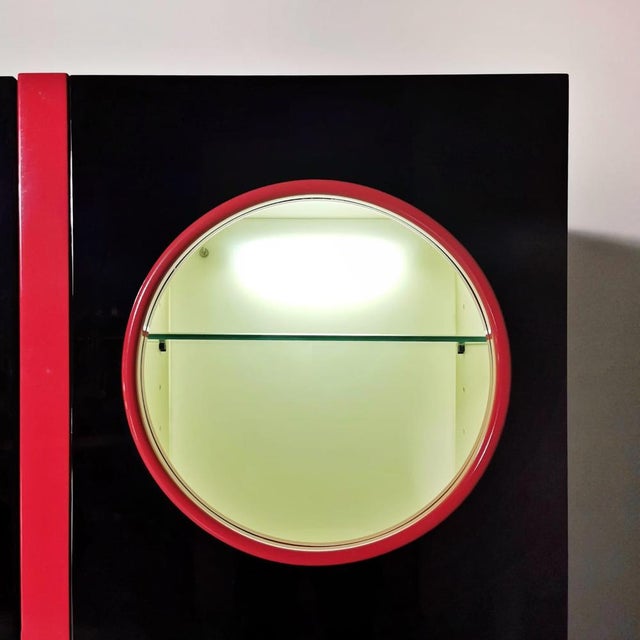 Mobile Bar or Highboard in Black Lacquered Wood by Giotto Stoppino and Ludovico Acerbis for Acerbis, 1984 For Sale - Image 10 of 15