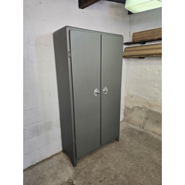 Vintage Metal Kitchen Cabinet with Rounded Edges, 1950s For Sale - Image 12 of 14
