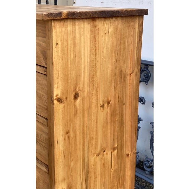 Brown Pine Chest of Six Drawers of Equal Depth For Sale - Image 8 of 15