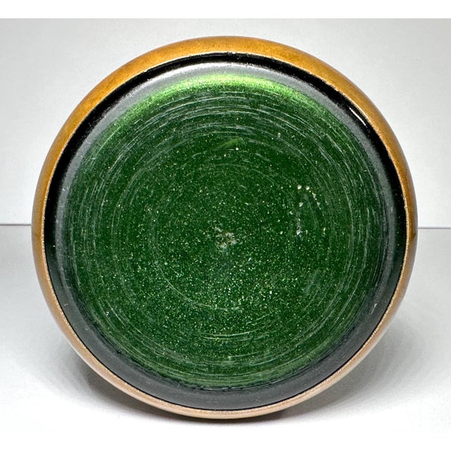 Loetz Green Aventurine Art Glass Vase: Copper Overlay, c. 1900 For Sale - Image 6 of 10
