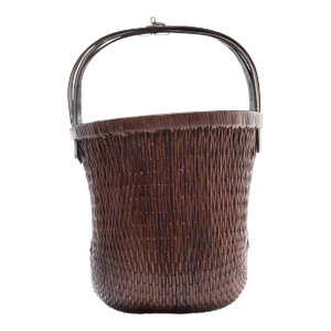 Chinese Bent Handle Fisherman's Basket, C. 1900