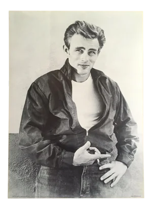 James Dean Foundation Vintage 1986 Lithograph Print " Rebel Without a Cause " 1955 Photo Collector's Poster