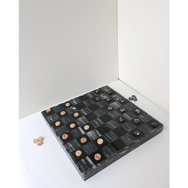 Marble Backgammon and Checkers Game Boardgame Set For Sale - Image 11 of 13