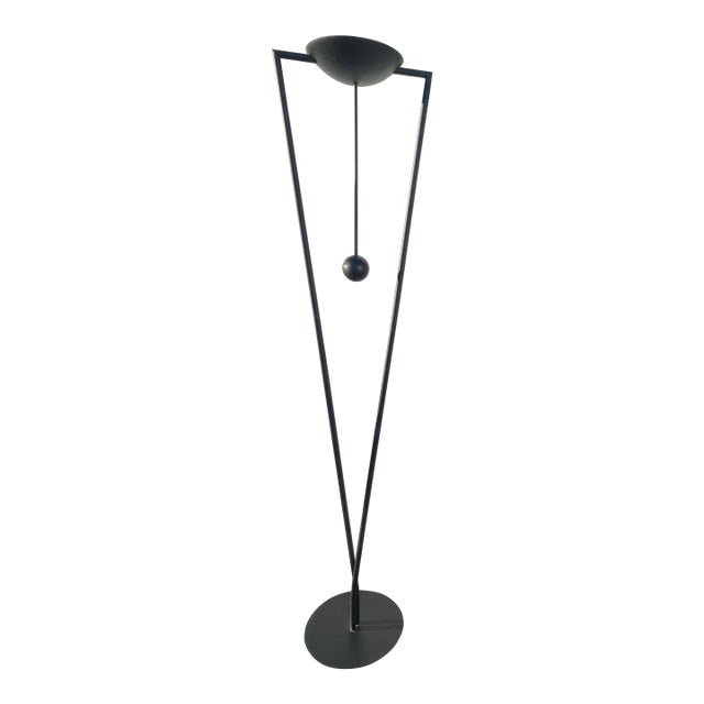 1970s Post-Modern Sculptural Torchiere Floor Lamp Attributed to Ron Rezek For Sale