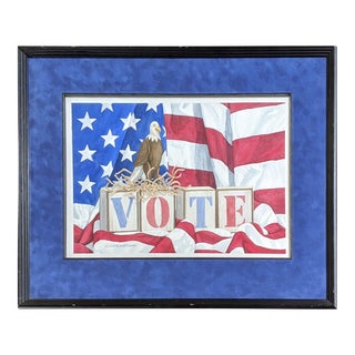 1999 Watercolor Painting "Vote" by Anne Kinder For Sale