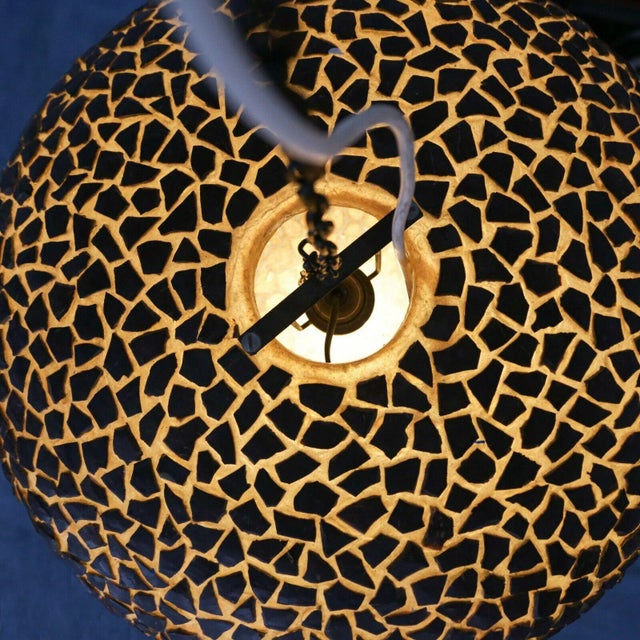 Brown Fiberglass Pendant Lamp, 1970s For Sale - Image 6 of 9