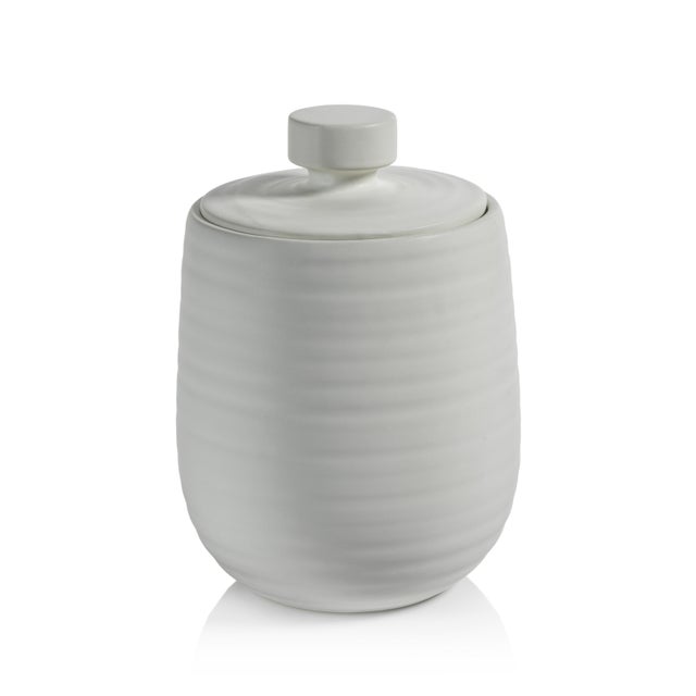 Contemporary Azores Lidded Ceramic Decorative Jar, Large For Sale - Image 3 of 3
