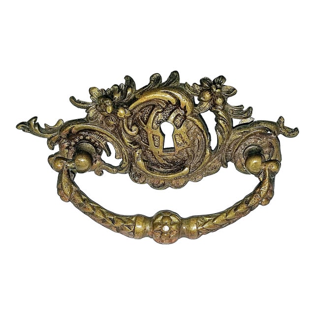 1920s Large French Louis XV Style Drawer Pull For Sale