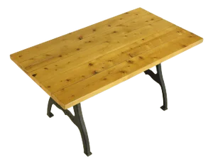 Handcrafted Cedar and Cast Iron New York Legs Farm Table