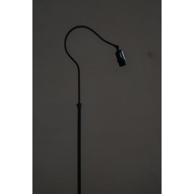 Mid-20th Century Danish Wrought Iron Floor Lamp with Curved Arm, 1950s For Sale - Image 11 of 15