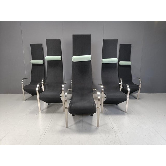Postmodern Postmodern King Dining Chairs by Belgochrom, 1980, Set of 6 For Sale - Image 3 of 11