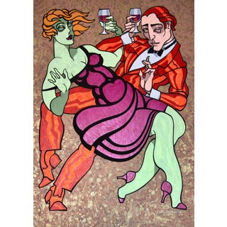 Juarez Machado Signed Limited Edition Serigraph – Scarlet Toast For Sale