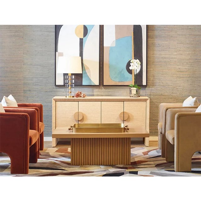 Introducing the Colt NAT four-door buffet in natural grasscloth with sleek cerused oak handles. Designed with versatility...