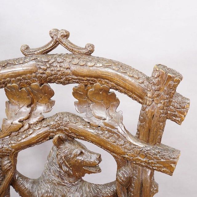 Antique Black Forest Carved Bear Chair, Brienz, Circa 1880s For Sale - Image 10 of 12