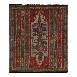 Rug & Kilim’s Tribal Style Rug in Red, Green and Blue Geometric Patterns For Sale