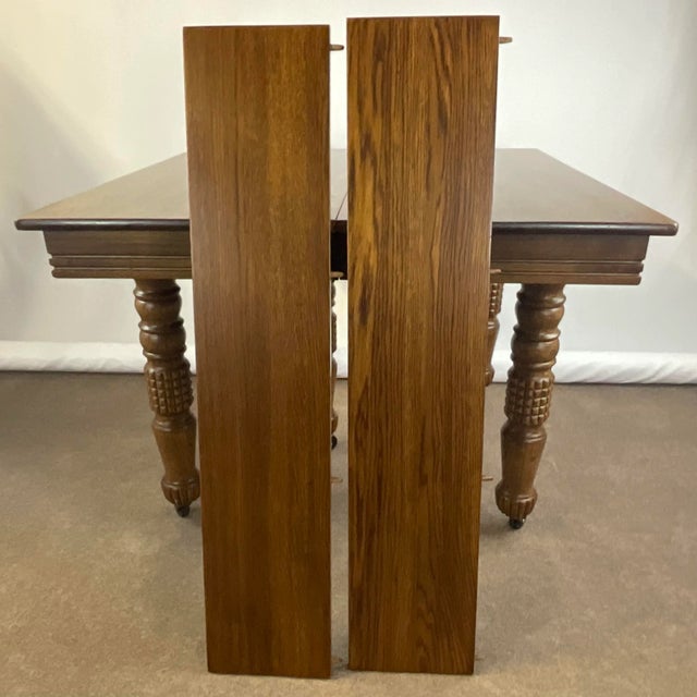 Late 19th Century 19th Century English Antique Oak Farmhouse Five-Legged Dining Table For Sale - Image 5 of 13