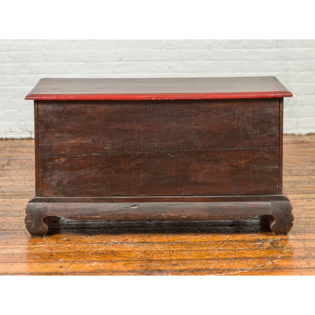 19th Century Madurese Polychrome Three-Drawer Dresser with Carved Floral Motifs For Sale - Image 11 of 13