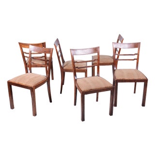 Art Deco Chairs in Walnut, Czech, 1920s, Set of 6 For Sale