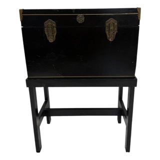 Vintage Storage Box, Side Table, Nightstand on Stand For Sale