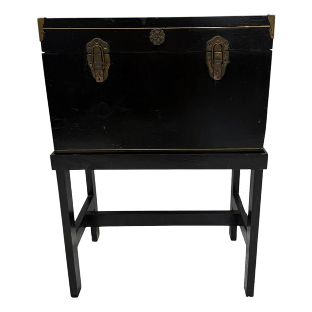 Vintage Storage Box, Side Table, Nightstand on Stand For Sale