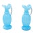 Mid 20th Century Handmade Blue Art-Glass Vases With Handles- Set of 2 For Sale