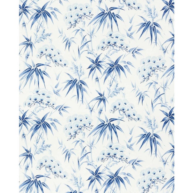 Schumacher Arita Floral Wallpaper in Porcelain For Sale