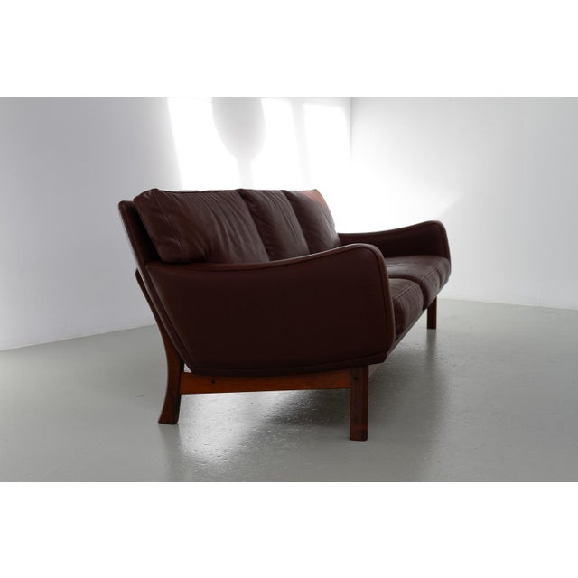 Mid-Century Modern Danish Modern Leather and Rosewood Sofa from Eran, 1960s For Sale - Image 3 of 18