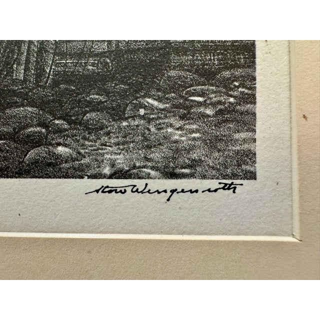 Mid 20th Century Mid 20th Century Stow Wengenroth Signed Lithograph Maine Coastal Harbor For Sale - Image 5 of 6