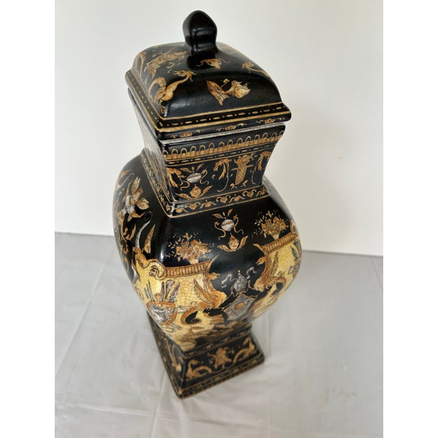 Traditional Vintage Ceramic United Wilson (Juwc) Renaissance Revival Lidded Vessel For Sale - Image 3 of 10