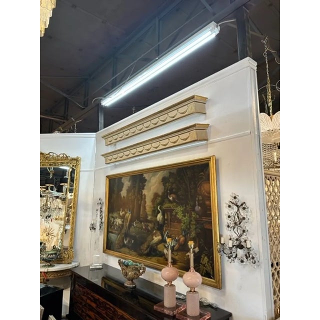 19th Century Pair of 19th Century Italian Carved and Parcel Gilt Window Valences For Sale - Image 5 of 6