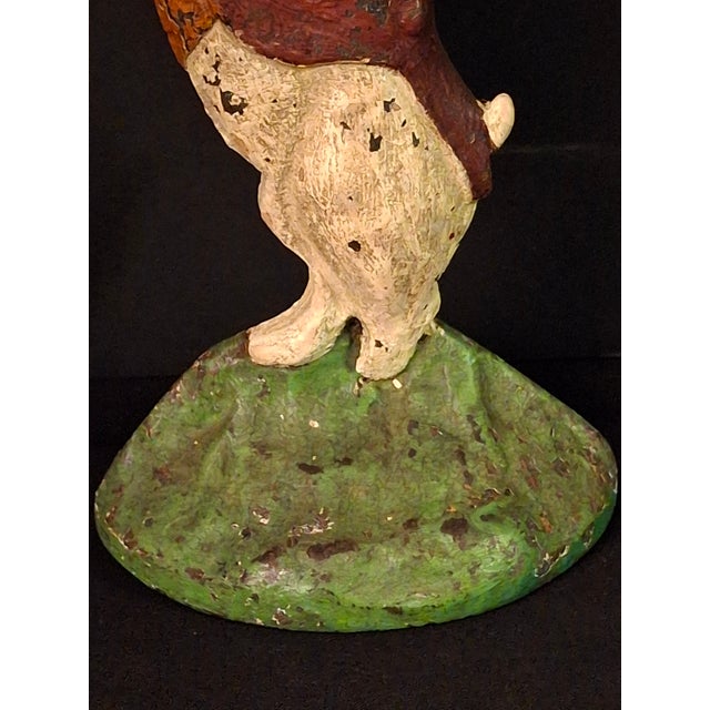 Antique Cast Iron Gentleman Rabbit Doorstop Albany Foundry 94 Top Hat For Sale - Image 11 of 18
