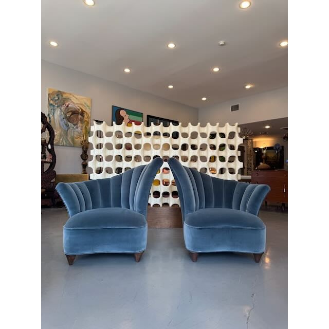 Vintage Pair of Art Deco Style Velvet Chairs For Sale - Image 12 of 15