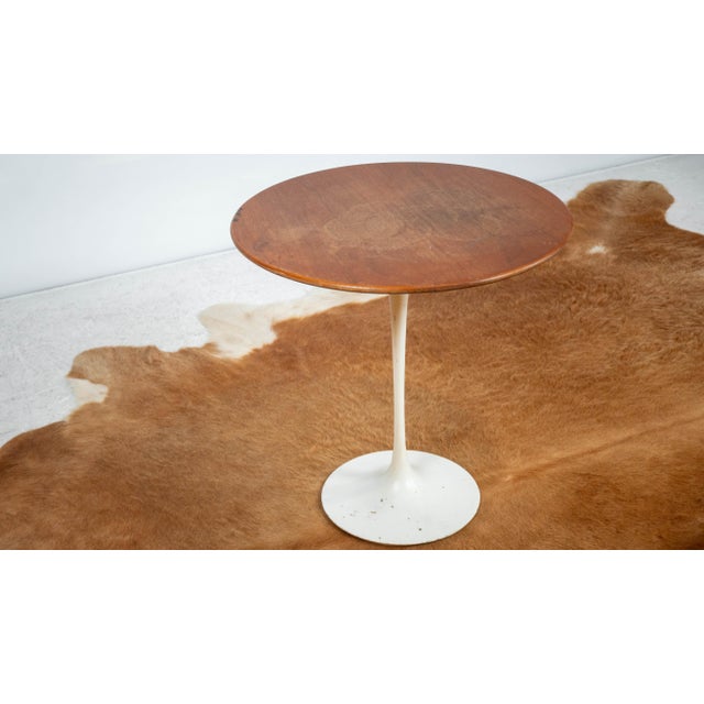 Brown Vintage Knoll International Saarinen Walnut Tulip Side Table For Sale - Image 8 of 13