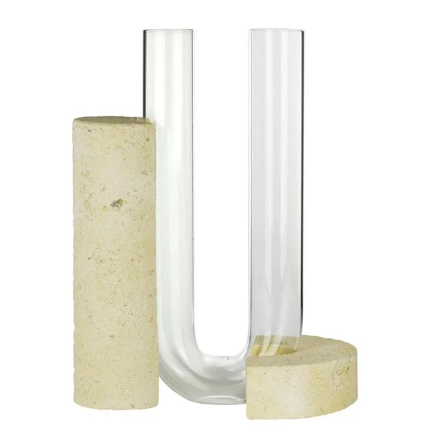 Clear cochlea della consapevolezza vase by coki barbieri dimensions: w 24 x d 14 x h 30 cm. Materials: handcrafted stone...