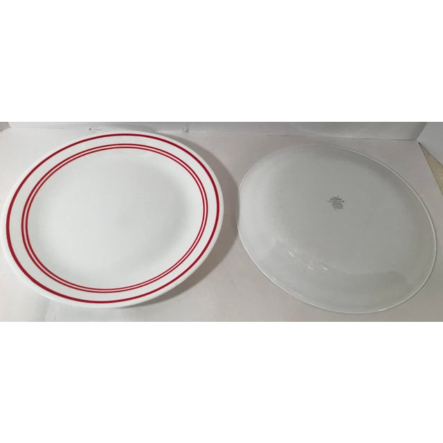 Vintage Red Stripe & White Corelle Dinnerware Set of 14 Chairish