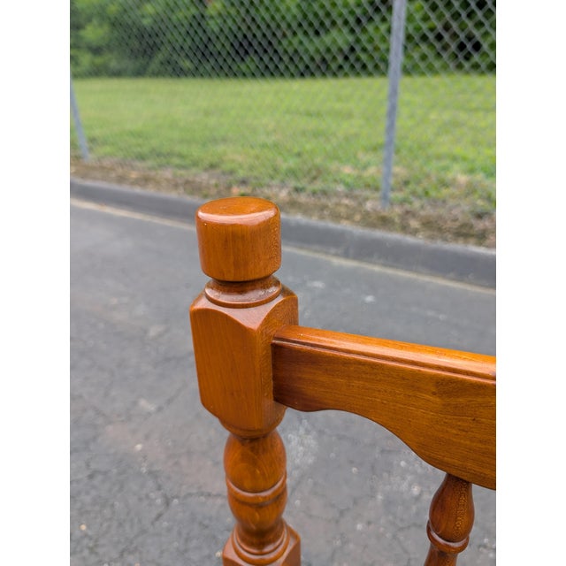 Mid 20th Century Stickley American Colonial Carved Cherry Wood Twin Size Spindle Bedframe, Pair For Sale - Image 18 of 18