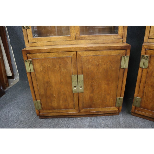Campaign Henredon Campaign Style Display Cabinet For Sale - Image 3 of 10