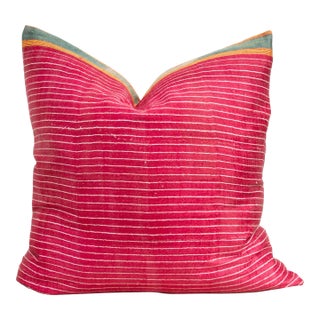 Hasvi Antique Mashru Tribal Large Square Pillow For Sale