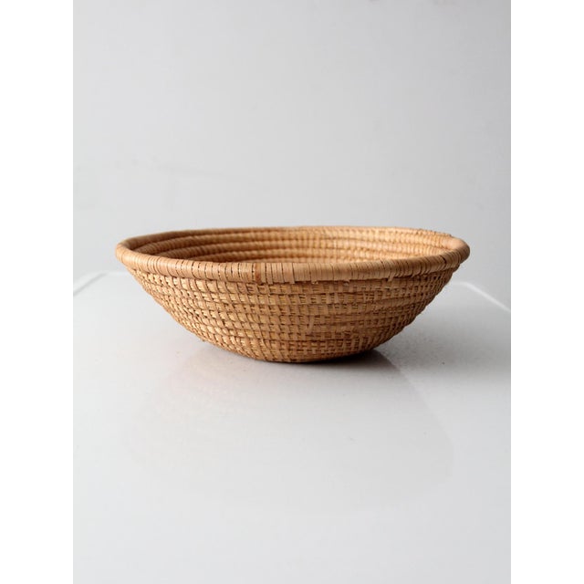 Vintage Hand-Coiled Basket Bowl For Sale - Image 6 of 10