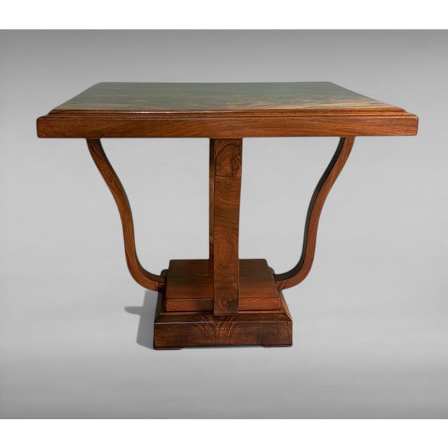 Wood Late 19th Century Italian Art Deco Square Coffee Table With Dual-Tier Base For Sale - Image 7 of 18