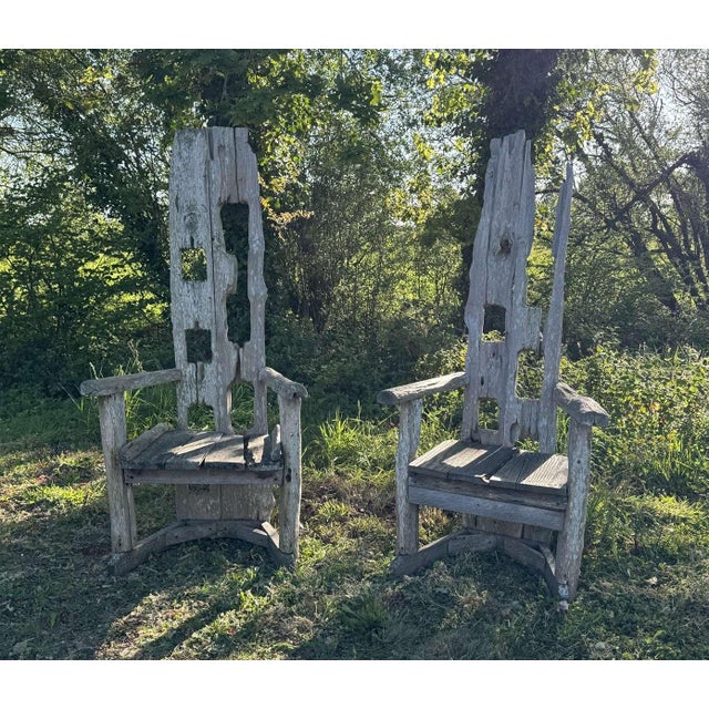 Driftwood Garden Armchairs, Set of 2 For Sale - Image 4 of 10
