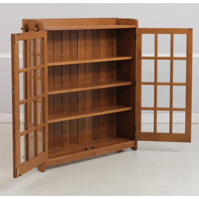 Stickley Stickley Mission Oak Arts &Crafts 2 Door Bookcase For Sale - Image 4 of 18