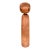 Vintage Japanese Kokeshi Doll With Hand-Painted Floral Detail and Carved Wood Base. For Sale