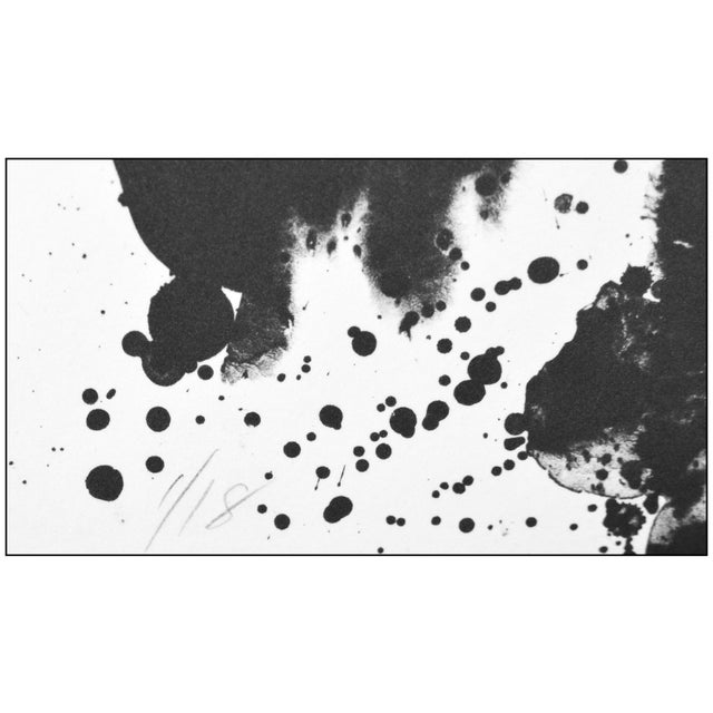 Abstract 1973 Silver Field Abstract Black Lithograph Sam Francis For Sale - Image 3 of 5