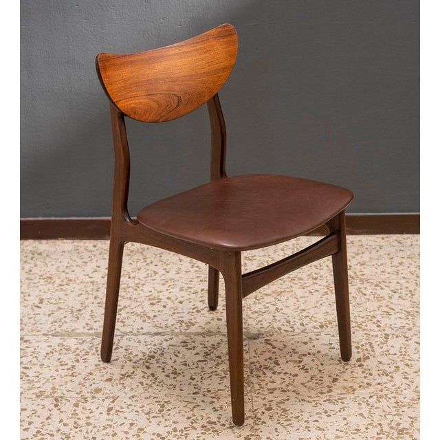 Mid-Century Modern Dining Chairs atributed to Hp Hansen, Denmark, 1960s, Set of 4 For Sale - Image 3 of 7