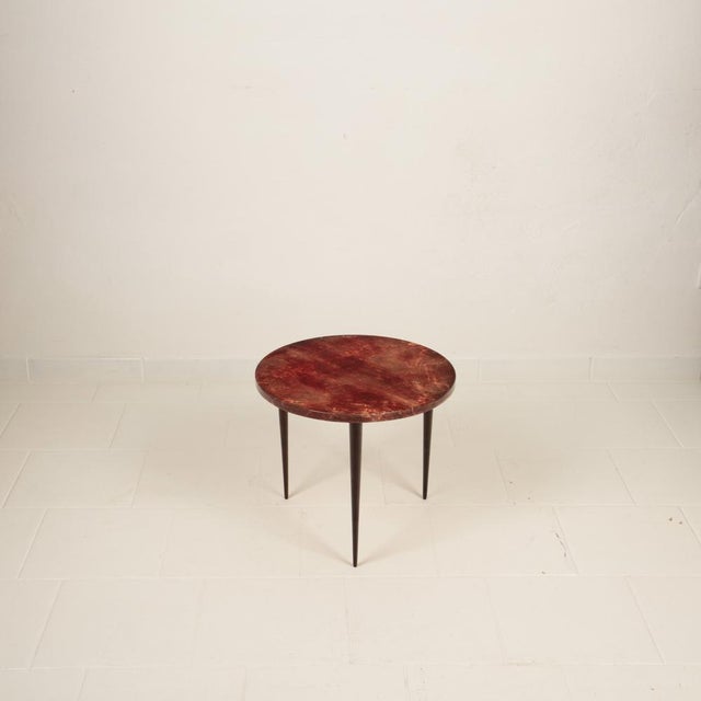 Red Low Parchment Table by Aldo Tura, 1950s For Sale - Image 8 of 18